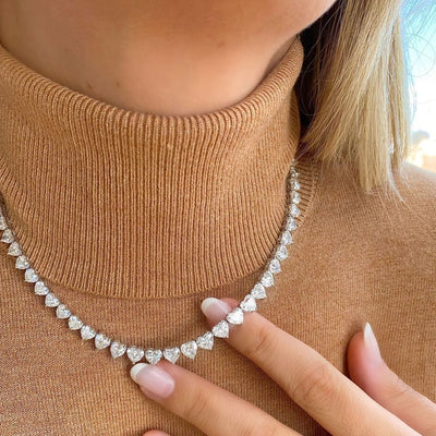heart tennis diamond necklace
